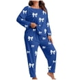 thumbnail image 5 of Censtreet Women's Plus Size 2 Piece Pajama Set Long Sleeve Shirt with Long Pajama Pant Printed Pj Lounge Sets XL-5XL, 5 of 5