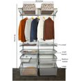thumbnail image 2 of Reach-In Closet System Organizer, 48"W x 78"H x 16"D, Hanging Rod, Shelves and Gliding Baskets, Chrome RS1051, 2 of 11