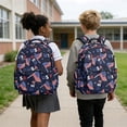 thumbnail image 4 of SEANATIVE Kids Bookbag School Backpack Large Capacity School Bag with Laptop Compartment, Front Pocket & Side Pockets for Children Teenagers, American Flag USA Theme, 4 of 7