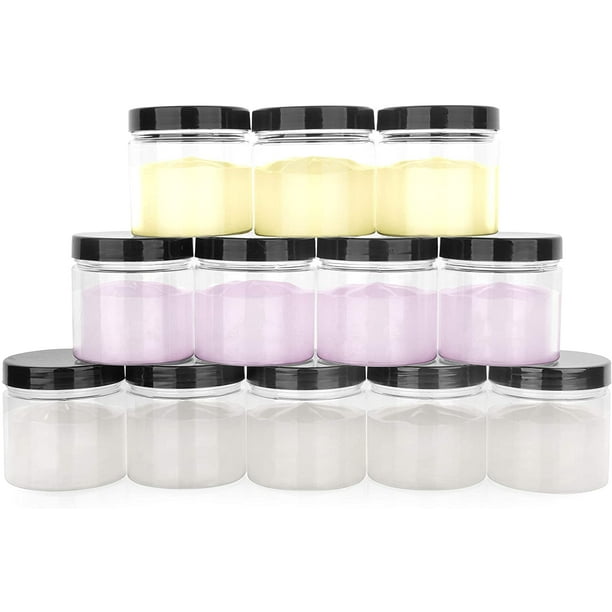 4 oz Plastic Jars with Lids Lotion and Cosmetic Containers with Lids Empty Plastic Cream Jars