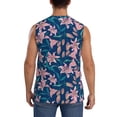 thumbnail image 4 of Uemuo Lilies Flowers Pattern Men's Sleeveless T-Shirt,Muscle Athletic Tank Top, Moisture-wicking Quick-dry Breathable Classic Tee Top for Gym Run Outdoor Sports-Large, 4 of 8