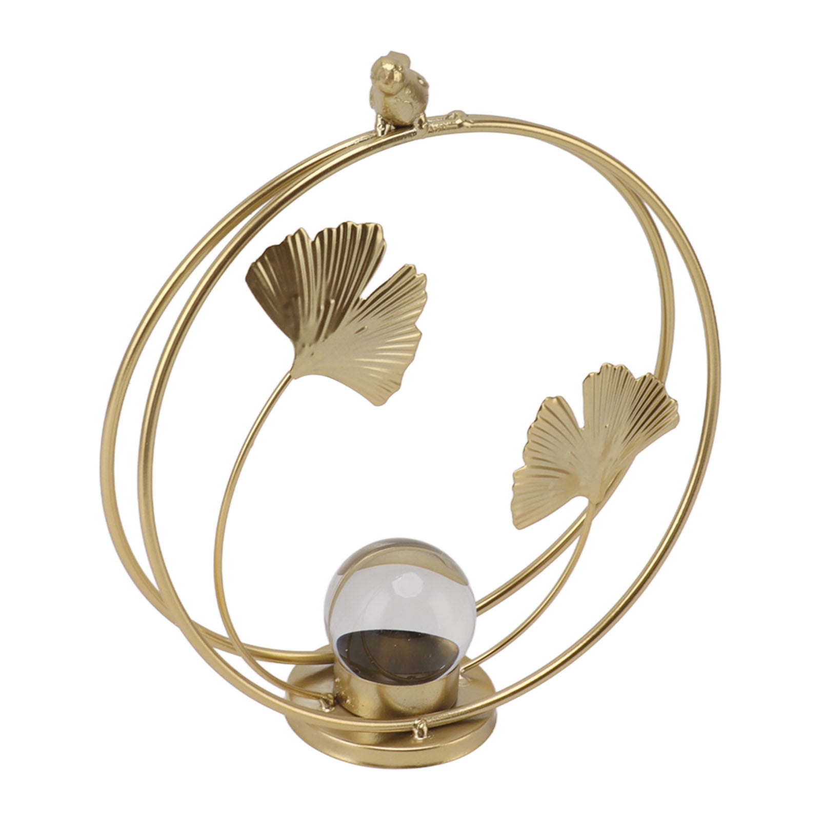 Tabletop Crystal Holder, Stable Standing Bird Plant Statue Iron For