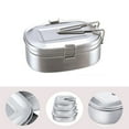 thumbnail image 4 of Yesbay Double Layers Bento Lunch Box Student Stainless Steel Food Storage Container,Medium, 4 of 7