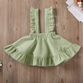 thumbnail image 4 of Toddler Baby Girls Corduroy Suspender Skirt Ruffle Hem Solid Color Sleeveless Strap Overall Dress, 4 of 7