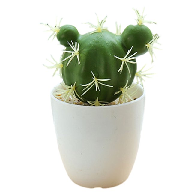 Planta en conserva de la simulación artificial de los bonsais del cactus de la simulación de la pequeña planta tropical artificial