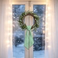 thumbnail image 6 of Gingham Wreath Sash, Scalloped Wavy Edge Ribbon Streamer for Front Door Decor, Modern Fabric Bow, 6 of 6