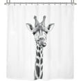 thumbnail image 6 of Funny Animal Shower Curtain Giraffe Jungle Safari Tropic African Wildlife Black and White Kid Boy Modern Designer Cool Bathroom Decor 72Wx72H inch 12 Pack Plastic Hooks, 6 of 6