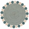 thumbnail image 2 of Safavieh Braided Abraham Geometric Reversible Area Rug, Turquoise/Peach, 5' x 5' Round, 2 of 7
