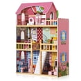 thumbnail image 2 of Wooden Dollhouse for Kids, Playhouse with 14 Furniture Pieces & Accessories for Girls 3+ Years Pine Plywood MDF Construction, 2 of 7