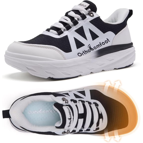 Women's Orthopedic Wide Walking Shoes: Comfortable Arch Support Orthotic Slip On/Off Sport Running Sneakers, Casual Athletic Shoes