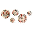 thumbnail image 3 of Designart "Nostalgic Florals In Red And Beige" Floral Round Wall Art Set Of 5 - Red Cottage Living Room Wall Metal Art Set, 3 of 6