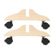 WEUVEB Stable and Stylish Beige Wooden Room Divider Base with Wheels 2Pcs