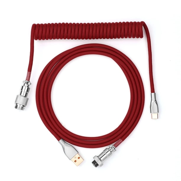 Cable electrónico EPOMAKER Mix de TPU tipo C en espiral de 1,8 m, rojo