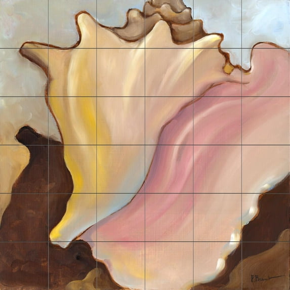 Tile Mural Bathroom Backsplash - Conch 1 - by Paul Brent