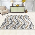thumbnail image 3 of SKYSONIC Lightweight Carpet Mats Area Soft Rugs Floor Mat Rug Home Decoration for Kids Room Living Room 63 x 48 inches Geometric Leaves, 3 of 6
