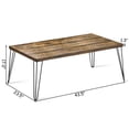 thumbnail image 2 of Gymax Table Basse Rectangulaire en Bois Massif Industriel Rustique, 2 of 10