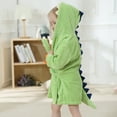 thumbnail image 2 of Zwiiyzr 1-6 Years Toddler Boy Girl Cartoon Dinosaur Soft Cotton Bath Towel Baby Beach Towel Bathrobe Hooded Bath Robe Green, 2 of 9