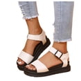 thumbnail image 2 of IUJSOY Flat Sandals for Women Open Toe Comfortable Footbed Platform Slingback Summer Walking Shoes, 2 of 9
