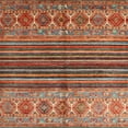 thumbnail image 1 of Ahgly Company Indoor Square Contemporary Orange Brown Abstract Area Rugs, 8' Square, 1 of 6