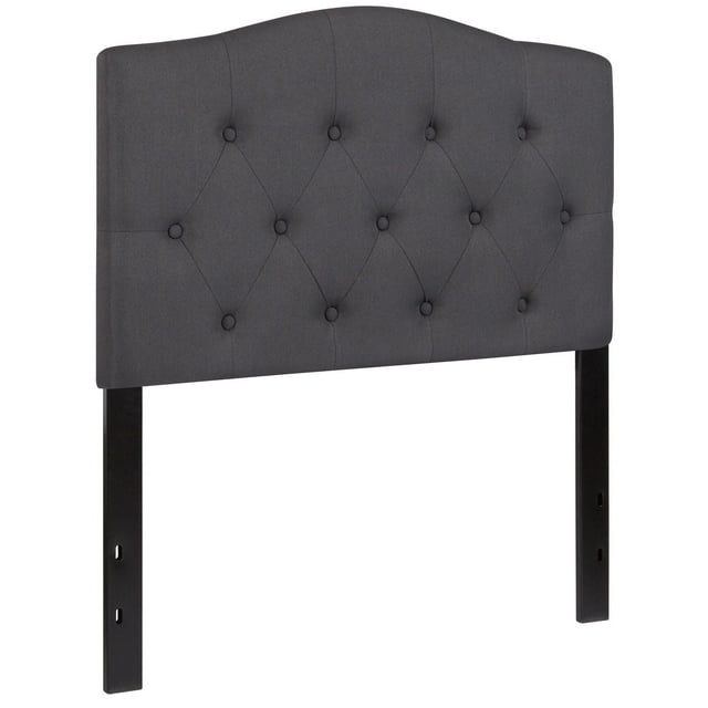 Cambridge Tufted Upholstered Twin Size Headboard in Dark Gray Fabric