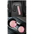 thumbnail image 6 of Jeiento Soft Pastel Pink Leopard Car Interior Complete Set 15 Pack, Universal Seat Protector Rearview Mirror Cover Storage Organizer Seatbelt Pads for Women Vehicles, 6 of 9