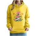 thumbnail image 2 of Mifsaly Merry Christmas Sweatshirt for Women Xmas Tree Graphic Loose Hoodie Long Sleeve Hooded Pullover Tops Soild Color Drop Shoulder Outerwear 2025 Festival Party Funny Outfits with Pocket, 2 of 4