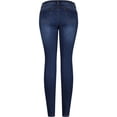 thumbnail image 2 of 2Luver, Women's, Stretchy 5 Pocket Distressed Denim Skinny Jeans, Denim Medium, 11, 2 of 3
