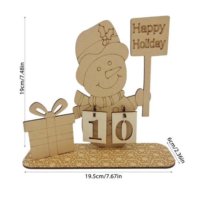 Calendario de Adviento de Navidad de 24 días, adornos de madera, decoración de escritorio para el hogar, regalo de Navidad, Noel, Año Nuevo