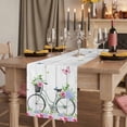 thumbnail image 2 of Table Runners 72 Inches Long Dress Scarves, Spring Farmhouse Kitchen/Dining Table Runner, Coffee Tablerunners, Bicycles Botanical Rose Leaves Butterfly Wood Grain 16x72 Inch, 2 of 9