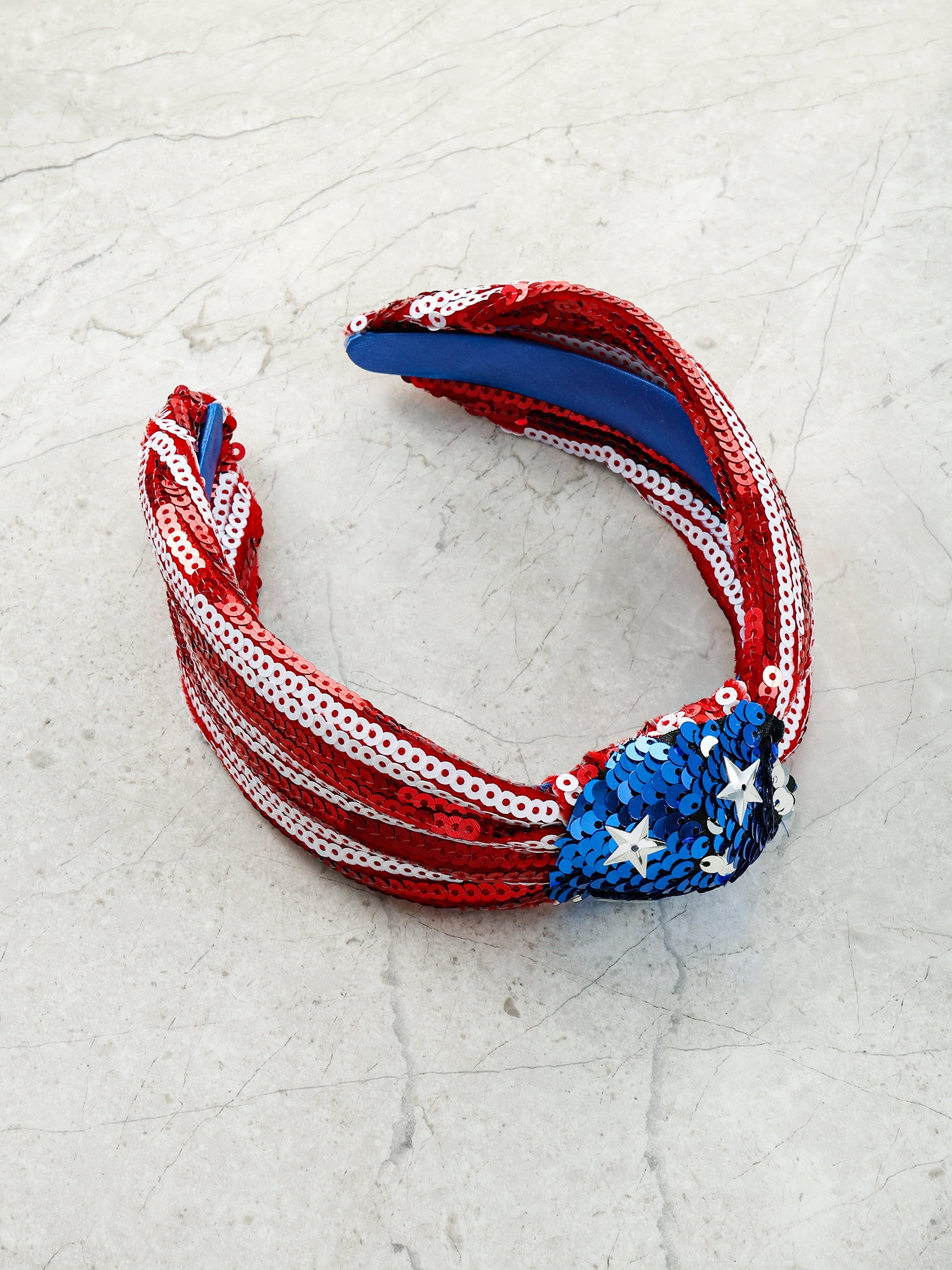 Way to Celebrate Americana Sequin Top Knot Headband, 1 Piece