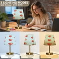 thumbnail image 3 of Modern Minimalist Cone Desk Lamp Antique Bronze Base & Linen Shade Bedside Table Lamp for Bedroom Living Room, Office, Dorm Strawberry Small, 3 of 8