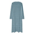 thumbnail image 5 of Caywon Womens Plaid Robes Casual Loose Pajamas Comfy Soft Home Wear Long Sleeve Plus Size Nightdress Cute Mid Sleepwear, 5 of 6