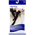 thumbnail image 2 of Sigvaris Essential 233 Cotton Men's 30-40 Closed Toe Thigh High Compression Stockings w/Grip Top Black SS Short, 2 of 3