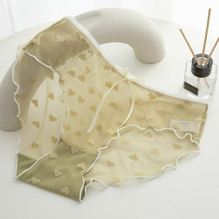 

Lace Transparent Briefs Cotton Inner Crotch Panties Thin Breathable Girl Underwear