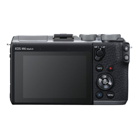 Canon - EOS M6 Mark II Mirrorless Camera with EF-M 15-45mm Lens and EVF-DC2 Viewfinder - Silver
