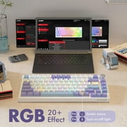 AJAZZ AK820 Mechanical Keyboard with CNC Knob Control, 75% ANSI Layout, 81Keys Gasket Mount Wired Gaming Keyboard, 5 Sound Absorbing Foam Hot-swap for PC, MAC