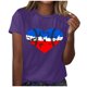 thumbnail image 1 of Blusa informal de manga corta con cuello redondo y estampado suelto de verano para mujer con estilo OAVQHLG3B Store  lin121212, 1 of 4