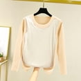 thumbnail image 6 of Vynhevius Women's Crew Neck Thermal Underwear Top Fleece Lined Long Sleeve Thickened Winter Warm Base Layer Shirt, 6 of 6