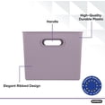 thumbnail image 3 of 22 Liter Large Ribbed Storage Bin, Decorative Plastic Basket(4 Pack, Lilac), 3 of 9