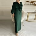 thumbnail image 5 of Oksale Full Length Dresses for Women 2025 Loose Long Sleeve Dress Belt Waist Dress Elegant Formal Dresses Casual Crewneck Dress Green S, 5 of 9