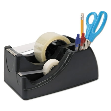 Officemate OIC Recycled 2-In-1 Heavy Duty Tape Dispenser, Black