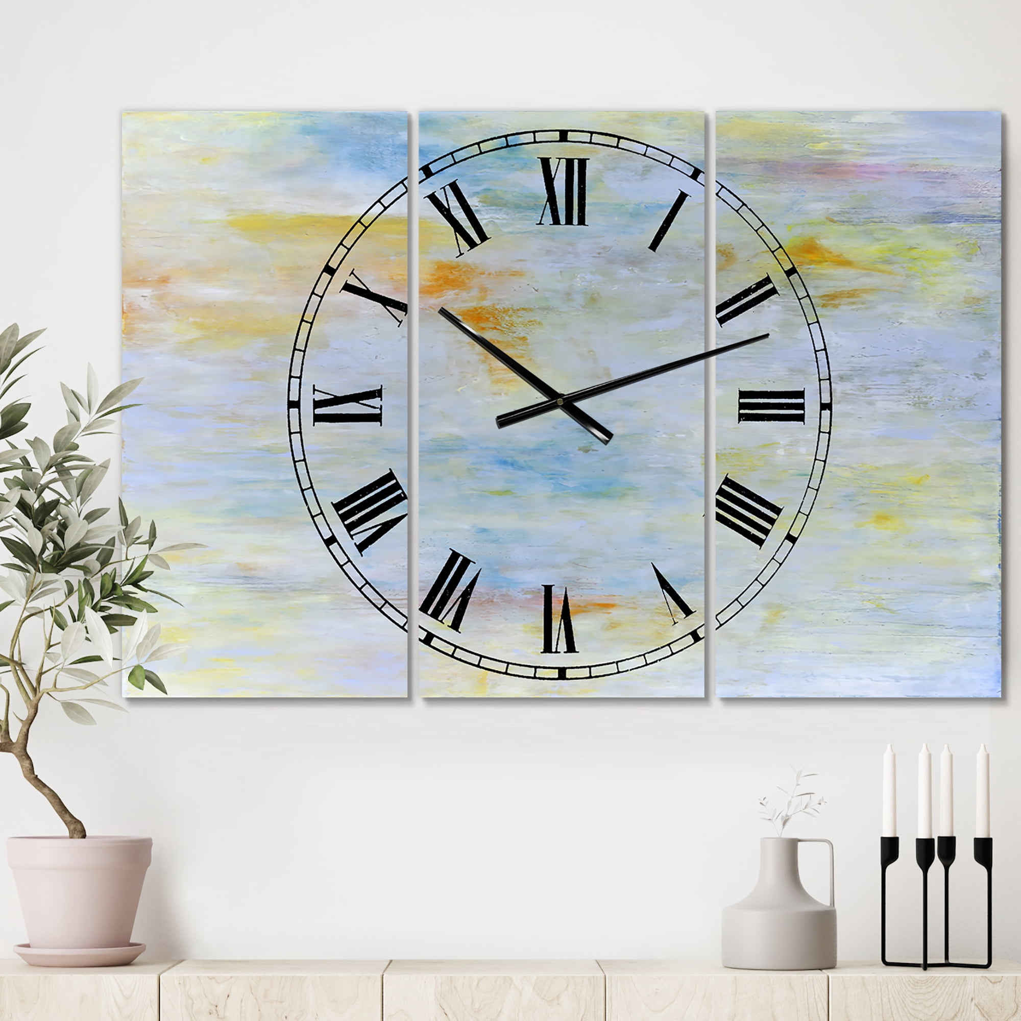 Designart 'Gently Down the Stream' Oversized Modern Wall Clock