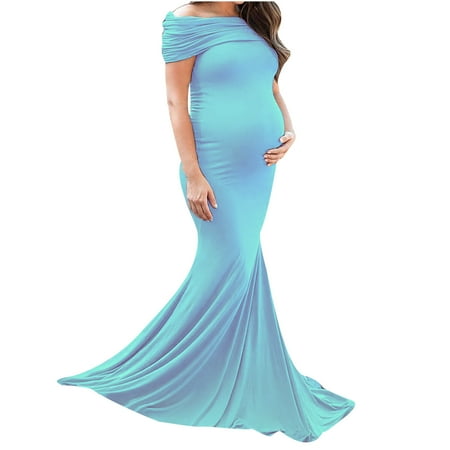 

solacol Off the Shoulder Dress for Women Women Pregnants Photography Props Off Shoulder Maternity Long Dress Sexy Women Dresses