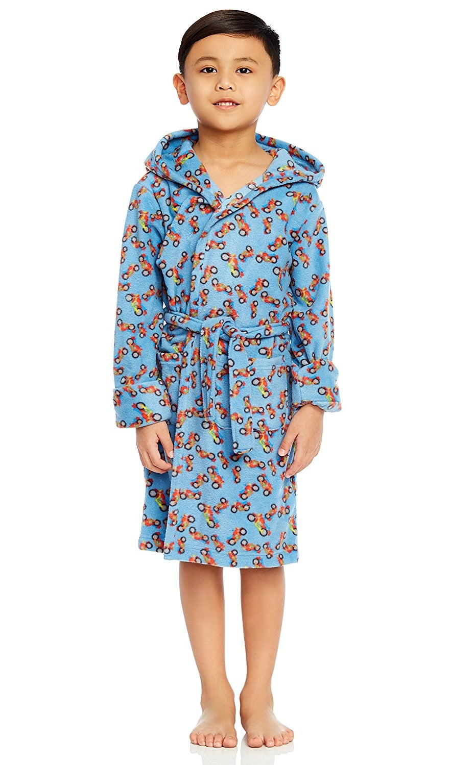 Sleep On It Boys Coral Fleece Printed Medium Length Robe 