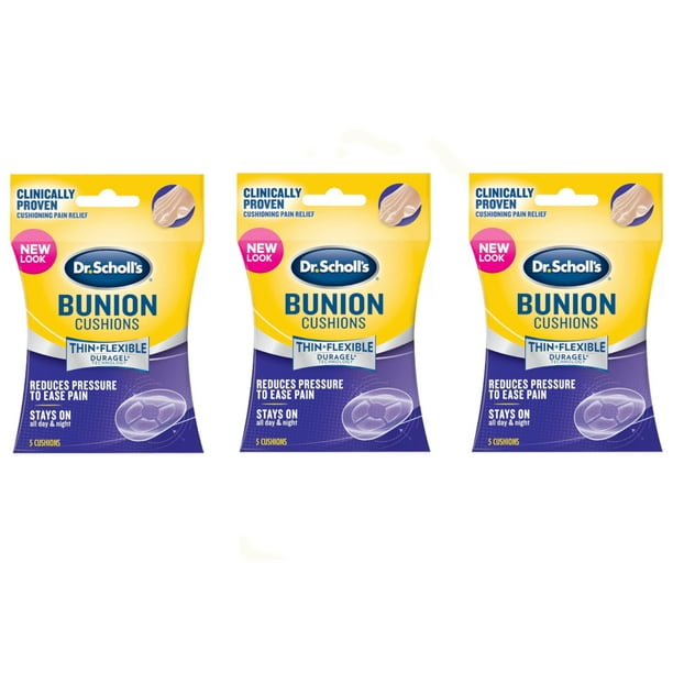 3 Pack Dr. Scholl's Duragel Bunion Cushions, Thin & Flexible, 5