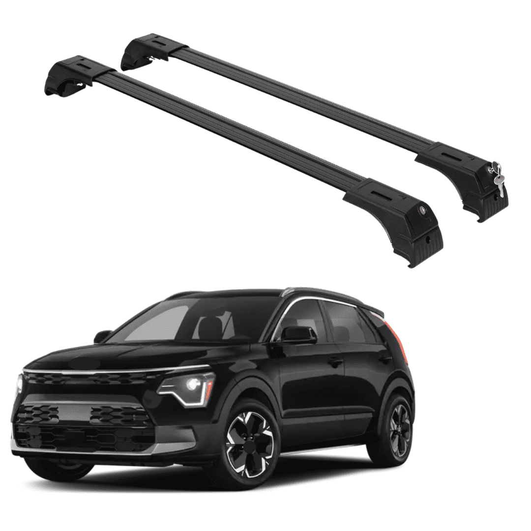 Erkul Roof Rack Cross Bars Fits Kia Niro 2025 Metal Mounts Black