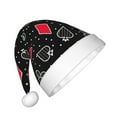 thumbnail image 2 of Haiem Card Suits Pattern Santa Hat Confortable Velvet Christmas Hat for Christmas Party Favors Fit for Adults and Kids, 2 of 6
