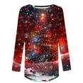 thumbnail image 3 of 50% off Ugly Christmas Sweater! TMOYZQ Women's Long Sleeve Shirts Christmas Tree Print Fall Winter Pullover Sweatshirts Casual Loose Fit Lightweight Cozy Blouse for Xmas Holiday Parties, 3 of 4