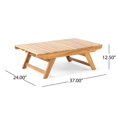 thumbnail image 3 of Ledger Outdoor 4 Seater Acacia Wood Chat Set, Teak and White, 3 of 22