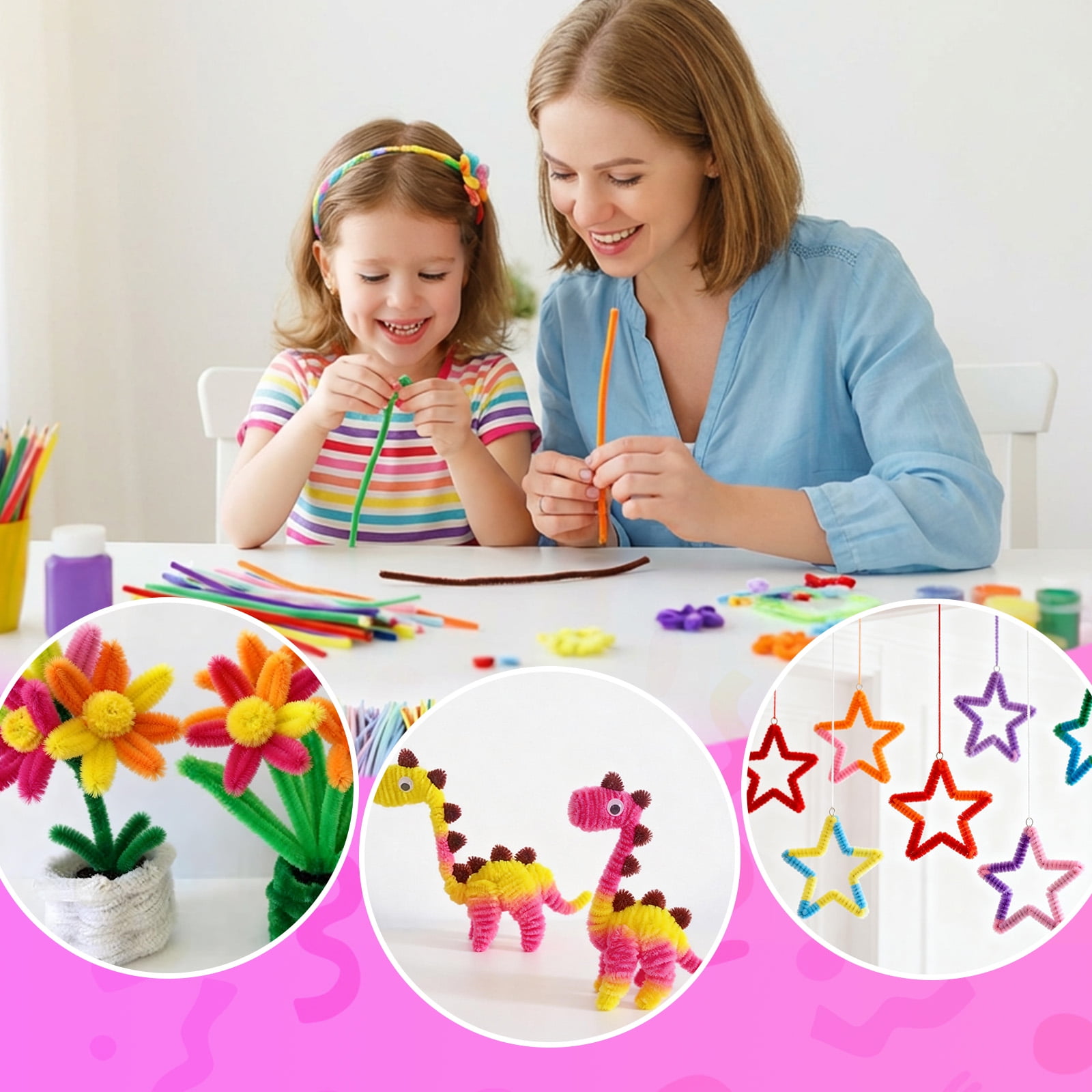 Naler Pipe Cleaners, 400Pcs in 27 Colors Chenille Stems, Pipe Cleaners for Crafts, Pipe Cleaner Crafts, Art and Craft Supplies